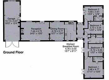Floorplan of Converted barn near Louth in Lincolnshire
