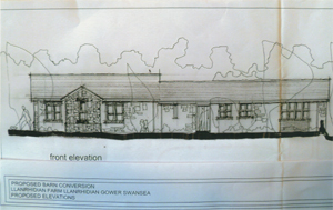 Unconverted longhouse with permission for conversion Llanrhidian, near Swansea, Wales