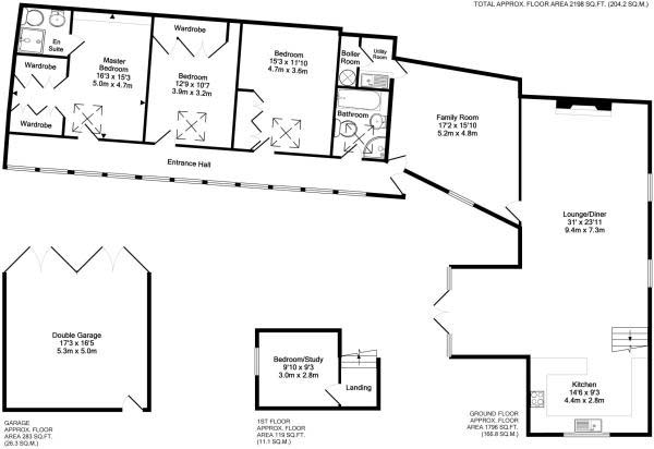 Floorplan of Converted barn for sale in Walkern, Herts