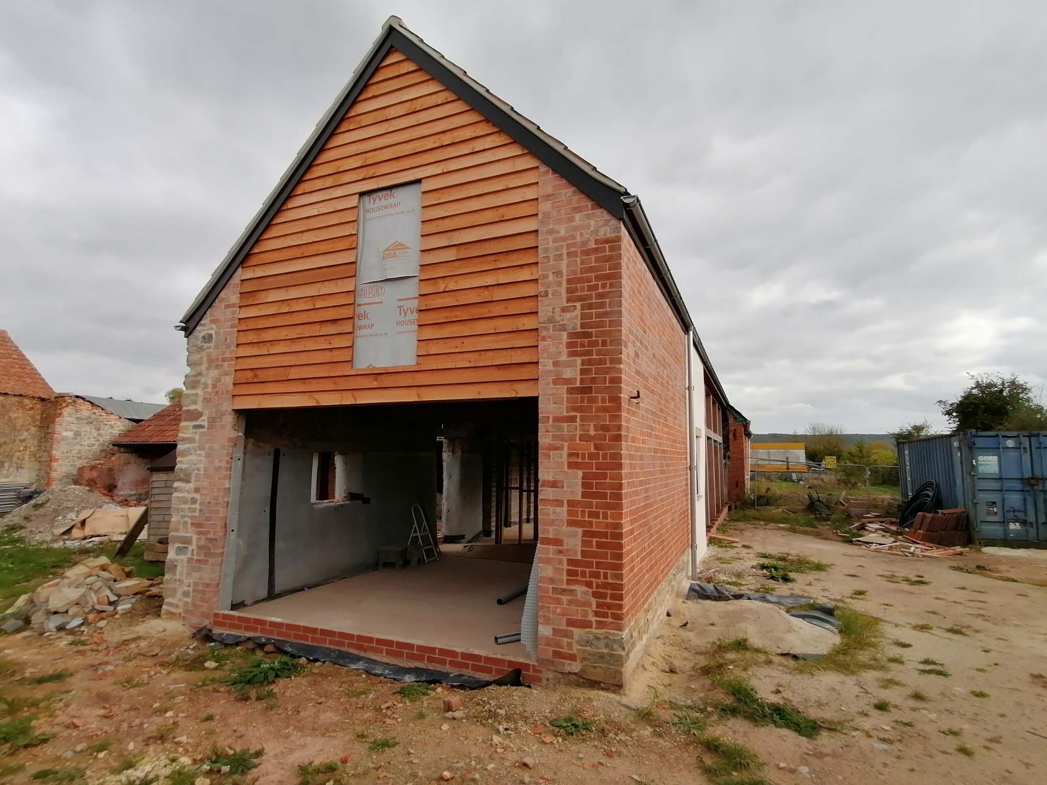 Barn in Othery, Somerset currently undergoing conversion 