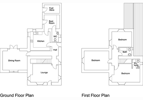 Floorplan of Unconverted barn with land near Alston