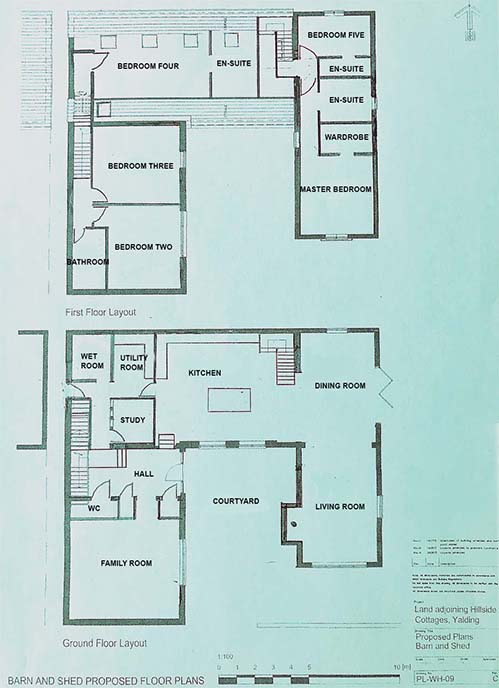 Floorplan of Unconverted barns in Yalding, Kent