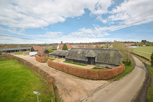 Unconverted oak framed barn with planning permission in Stalisfield, Kent