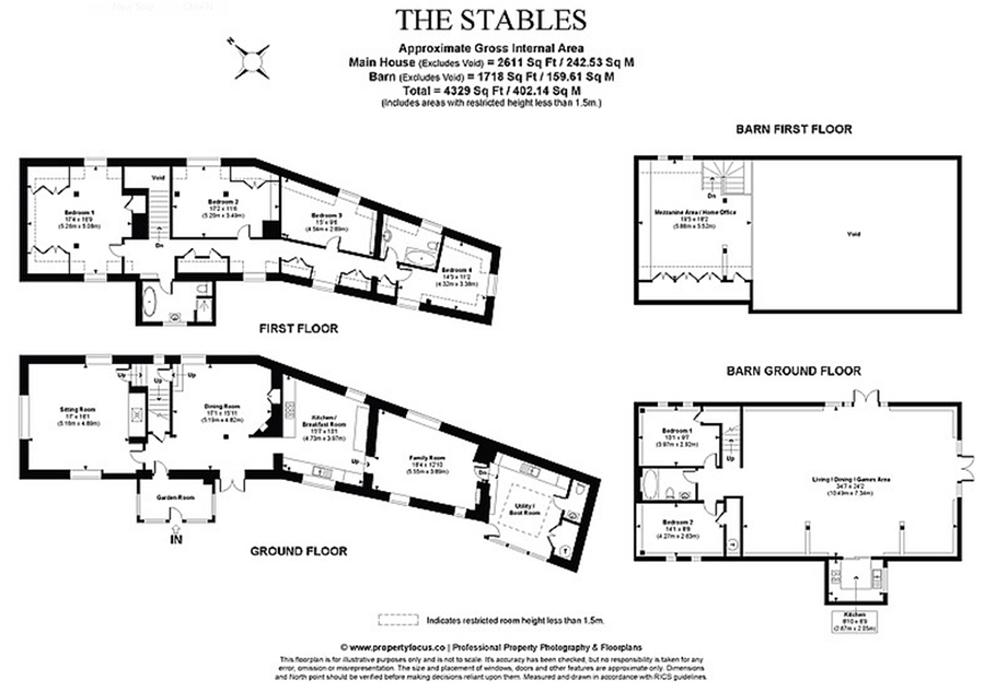 Floorplan of Period property with barn for sale near Andover
