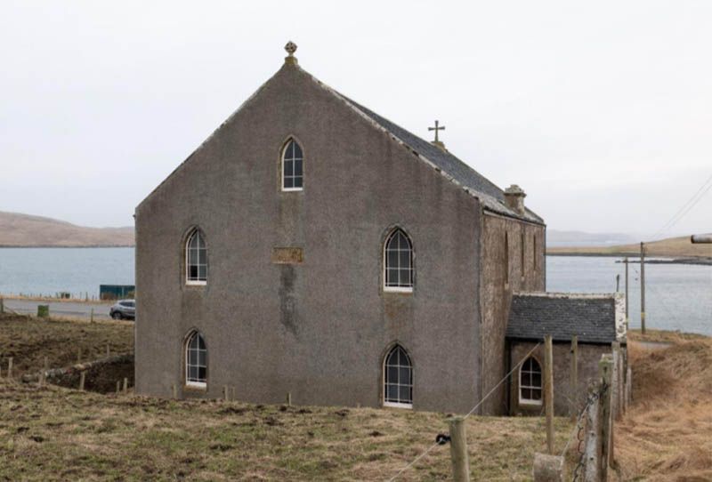 Former church for sale in Hillswick on the island of Shetland