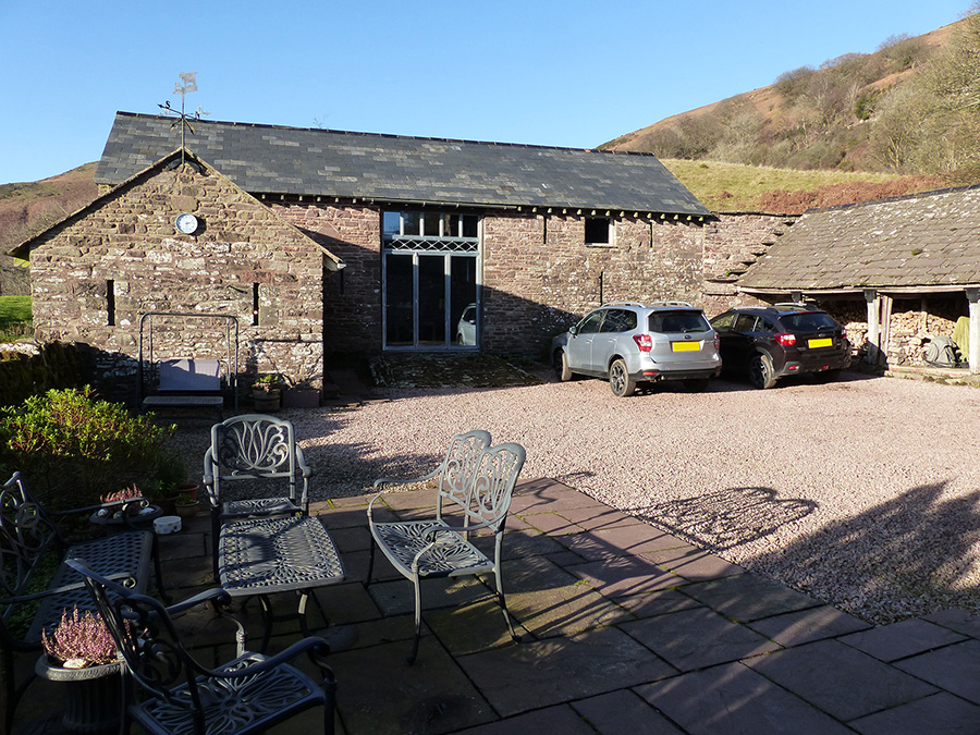 Unique rural property with barns in courtyard setting in the Brecon Beacons, near Abergavenny, Monmouthshire