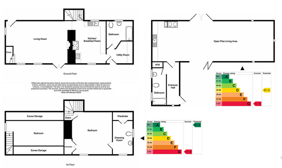 Floorplan of Rural property with barns and courtyard for sale near Abergavenny, Monmouthshire
