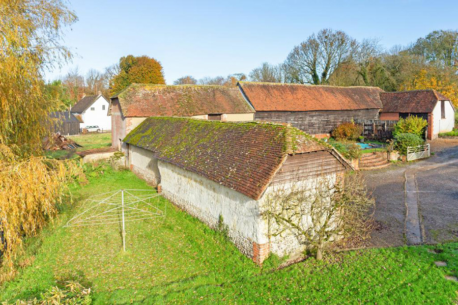 A traditional Hampshire  barn with planning permission for conversion to a four bedroom house