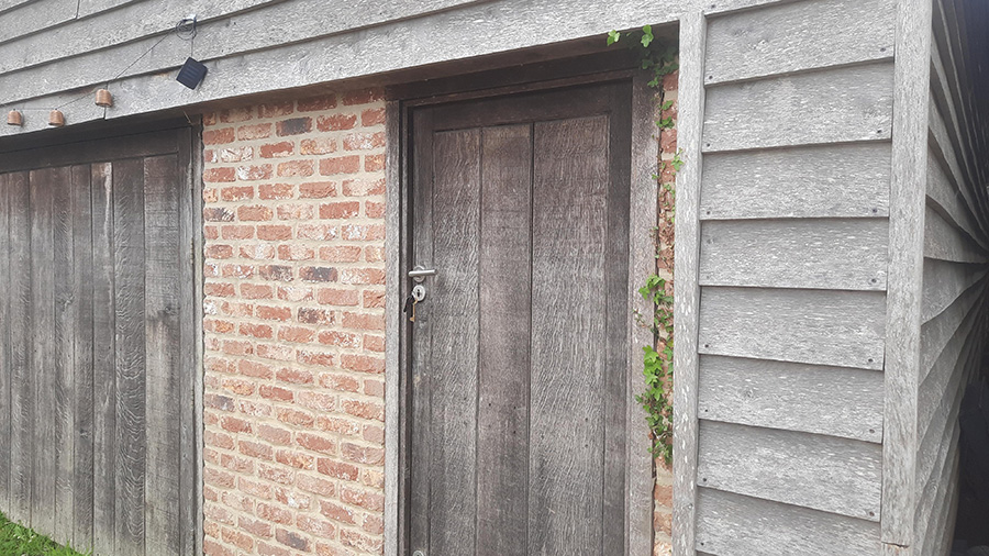 Oak-Clad steel frame barn for sale without land — would make ideal garage or workshop