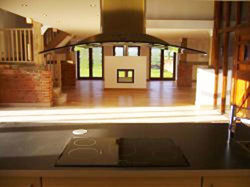 Timber framed barn on the North Downs in Molash, Kent, between Canterbury and Ashford